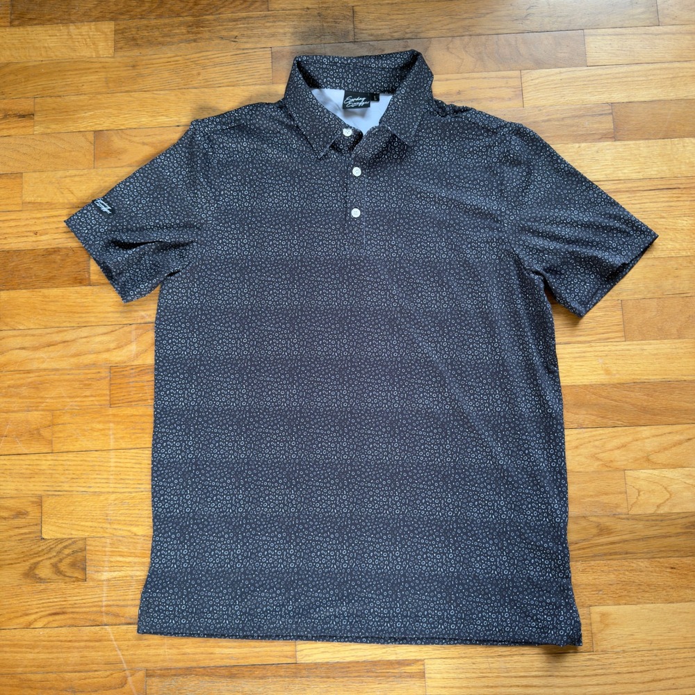 Sunday Swagger Polo Shirt Mens Large Geometric Performance Golf Stretch Casual
